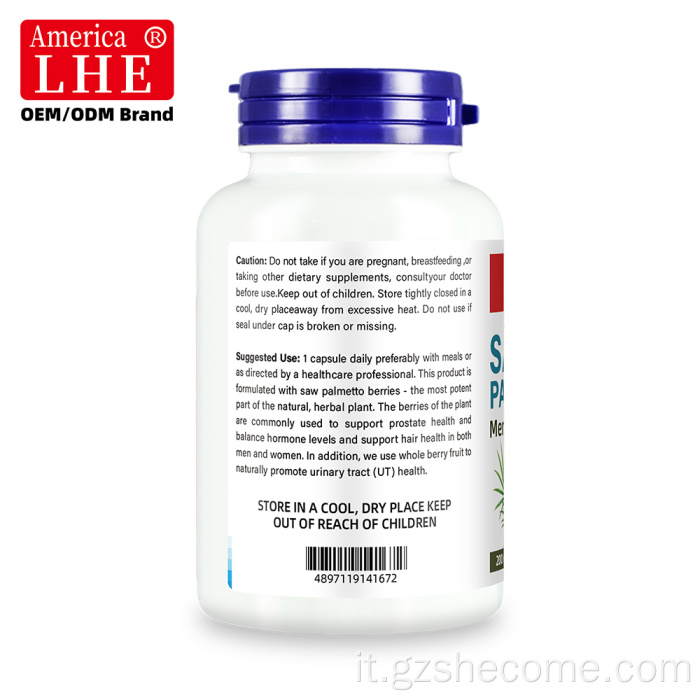 Shecome Saw Palmetto Capsule Supporto alla prostata